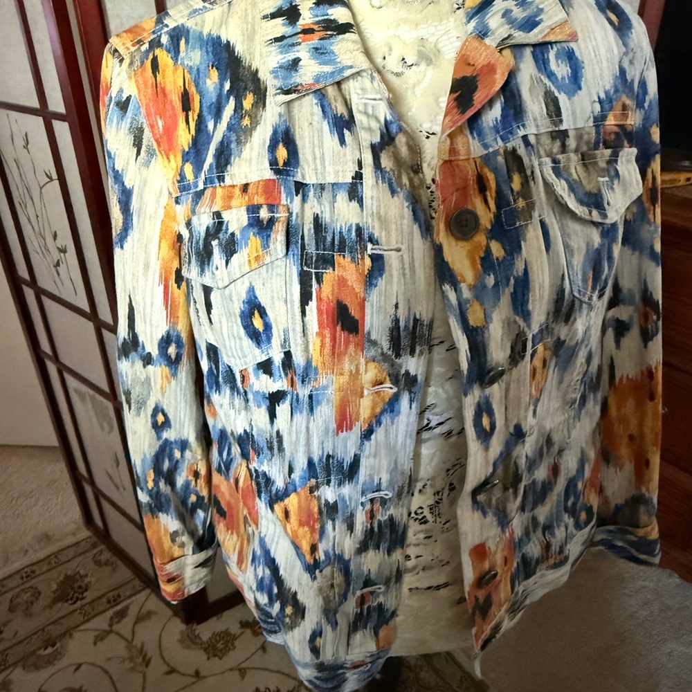 Chico's Multicolor Abstract Jacket - Picture 5 of 8